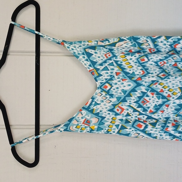 Old Navy NWT Maxi Shift Cami Strap Patterned Unique Printed Long Dress Large - Picture 2 of 10